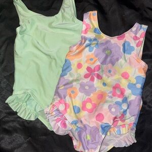 Floral and Mint Kids One Piece Set of 2
